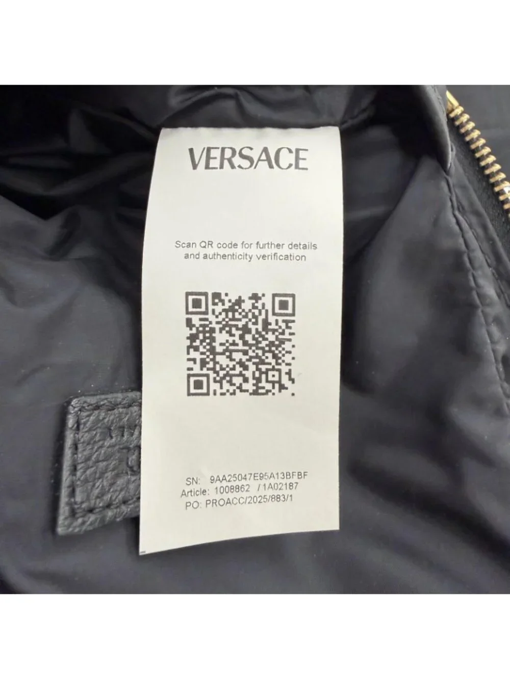 Versace Cowhide Medusa Leather Sling Bag Black Gold